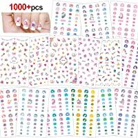 Konsait 500+ Unicornio Nail Art Stickers uñas pegatinas 3D uñas calcomanías autoadherentes para niños niñas Regalo…